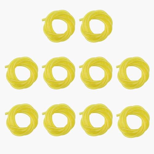 Haishine Tuyau Durite d'Essence, 10 Lot de 1 Mètres Tuyau Carburant (Diamètre 2,5mm x 5mm) pour Debroussailleuse Souffleur Coupe-bordure Tronçonneuse pour Husqvarna Weedeater Poulan Craftsman