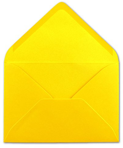 50 DIN B6 Briefumschläge Honiggelb - 12,5 x 17,5 cm - 80 g/m² Nassklebung Post-Umschläge ohne Fenster für Einladungen - Serie Colours-4-you