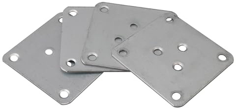 RDEXP 4PCS Leg Mounting Plates 7x7cm Furniture Leg Attachment Plate Hole Dia 5.8mm