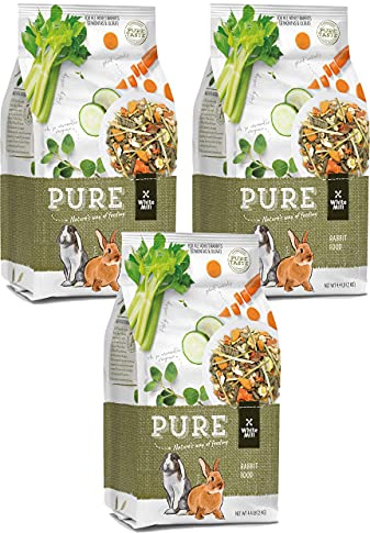 Witte Molen Pure Rabbit Food Seed Mixture Carrot, Celery, Timothy Hay and Varied Gourmet Muesli Dry Food, 4.4 lbs, (Mini Rex, Lionhead Rabbit, English Lop, Dutch Rabbit) (13.2 lbs 3 Pack)