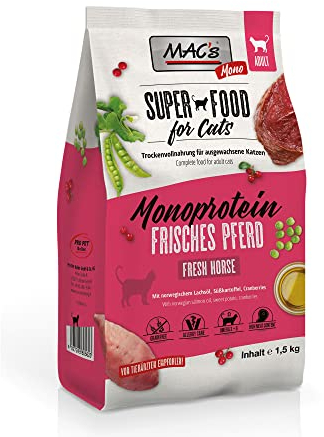 Mac's Cat Katzenfutter Adult Monoprotein Pferd Trockenfutter 1,5kg getreidefrei