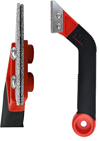 NBB Removedor de Lechada, rascador para eliminar mortero para juntas de baldosas, rasqueta para sierra de lechada, desjuntar lechada, 2 cuchillas, Eliminador de calafateo (1,Mango de goma)