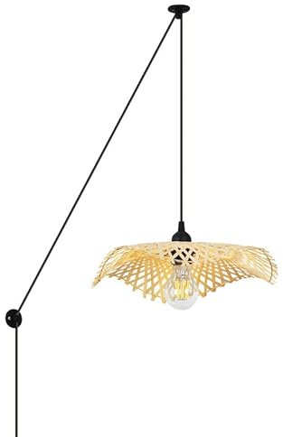 B·LED BARCELONA LED - Lámpara colgante de mimbre con cable ALINA