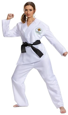 Disguise Miyagi-Do Adult Costume, Official Cobra Kai Adult Costumes with Pants and Belt, Adult Size XS/S
