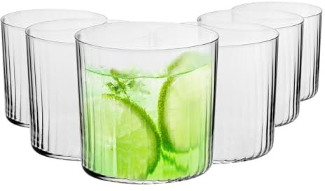 Krosno Mixology LUMI Collection Mixology Lot de 6 verres à cocktail pour eau, jus de cidre, 410 ml, parfaits pour la maison, les restaurants et les fêtes, passent au lave-vaisselle