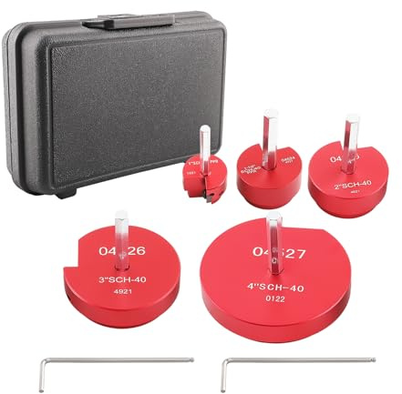 maXpeedingrods Kit de 5 escariadores de tubos de PVC con cabeza de aluminio de 2,54 cm, 3,81 cm, 5,08 cm, 7,62 cm, 10,16 cm, juego de herramientas salvaguarda de conexiones de PVC, compatible con