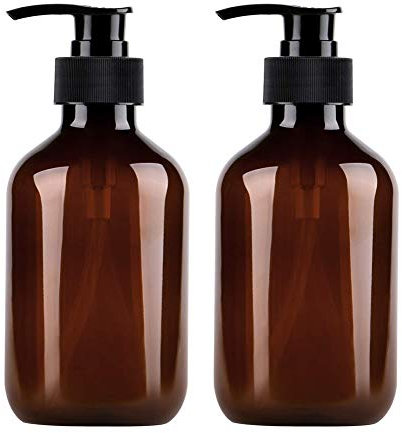 500 Ml återvunnen Plastpump Flaska Dispenser 5 i 1 Apotekarflaskor för Kommersiellt Hembruk Tvål Dispenser Flaskor för Handdesinfektion Schampo (Brown 2)
