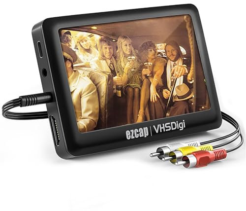 kesurpae Convertisseur vidéo portable vers numérique, enregistrement vidéo pour VHS, magnétoscope, DVR, DVD, Hi8, compatible avec mini DV, caméscope, cassette, bande 8 mm, consoles de jeu