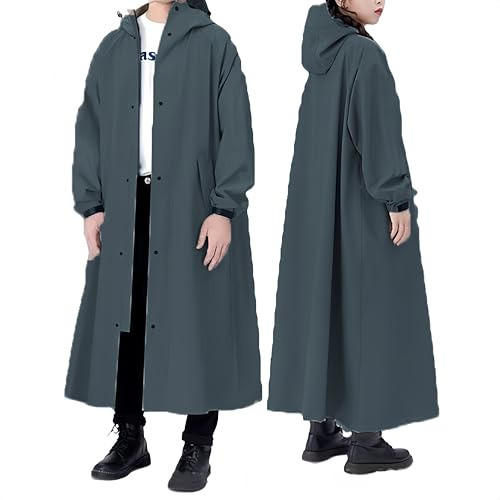 YYKSYDPT Veste de pluie longue, imperméable, respirante avec manches et capuche réfléchissante, manteau de pluie pour vélo pour homme et femme