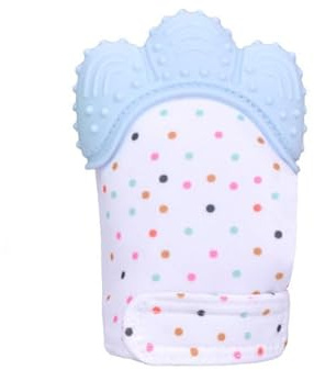Baby Beißhandschuhe,2 Stück Handschuhe Beißring Spielzeug,Beruhigen Sie wundes Zahnfleisch, Stimulierung Zahnen Handschuhe für 0-6 Monate Baby-Blau