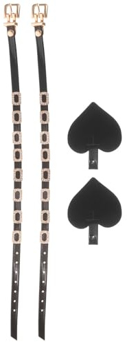 ABOOFAN Cinturini per Scarpe Tacchi Alti Neri Strass 1 Paio Cinturini alla Caviglia Regolabili Antiscivolo per Donne Accessori Moda