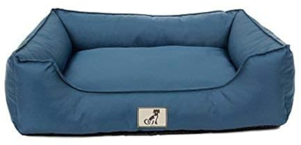 allpetsolutions Waterproof Dog Bed Medium - Removable Machine Washable Hardwearing Basket Scratch Proof Oxford Fabric - Water Resistant Comfy Bed for Home or Dog Crate - Blue 75x58x19cm