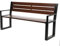Sellon24® Parkbank Wetterfest Stahl Massiv Holz Gartenbank Palisander Gestell Gartenmöbel Sitzbank Outdoor