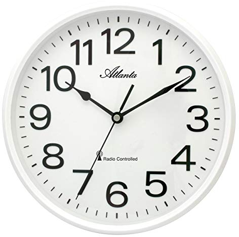 Atlanta Funkwanduhr Küchenuhr Funkgesteuert 26 cm Weiß - 4378-0
