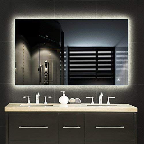 LEVE LED Backlit Mirror Bathroom Wall Mounted Illuminated Mirror, Dimmable and Anti-Fog (48x30 Led)