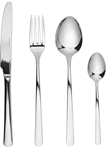 Salter Kendal Cutlery Set - 16 Piece, 18/10 Stainless Steel Dinnerware, 4 Place Settings, Mirror Polished Finish, Including Forks, Knives, Teaspoons, Tablespoons, Dishwasher Safe, 50 Year Guarantee