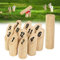 UISEBRT Nummern Kubb Indoor & Outdoor Wurfspiel aus Finnland Holz-Kegel Wikinger Spiel Holzwurfspiel naturbelassenes Holz Garten Outdoorspiel für Kinder und Erwachsene