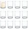 Chstarina Lot de 12 Supports pour Bougies Chauffe-Plat, 4,3 cm de Diamètre et 6 cm de Hauteur Bougeoir Chauffe-Plat en Verre, Photophores en Verre Transparent pour Mariages, des Soirées, Maison Décor