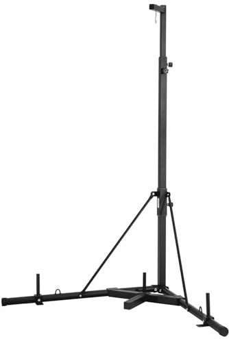 VEVOR Punching Bag Stand, Steel Heavy Duty Workout Training Equipment, Adjustable Height Boxing Punching Stand with Weighted Base, Holds Up to 140 lbs, Freestanding Sandbag Rack for Home Gym Fitness