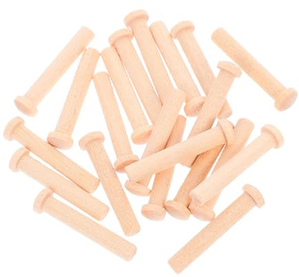 HEALSOPTHY Kleine Holznägel Aus Massivholz T-Förmige Holznagelstifte Mit Rundkopf 20 Holzpflöcke Für Bastelarbeiten Holzbearbeitung Modellbau Und Nagelbretter