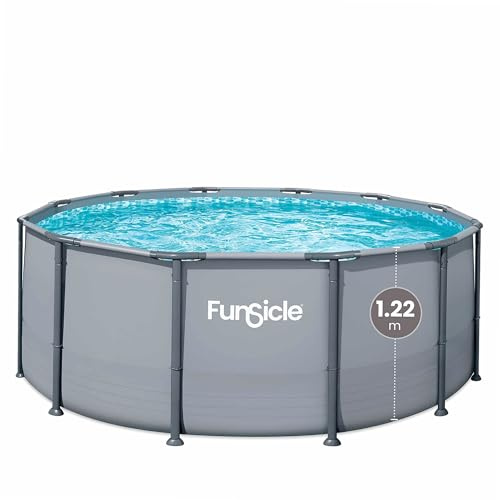 FUNSICLE Piscine Tubulaire Ronde Oasis - avec Épurateur - Échelle de Sécurité - Bâche de Protection - Tapis de Sol et Kit d'E