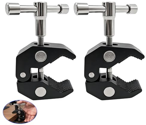 2 Pièces Super Clamp Pack, Pinces Polyvalentes pour Trépieds et Supports, Fixation d’Accessoires, Moniteurs, Lumières LED, Bras Articulés et Équipements Photo-Vidéo
