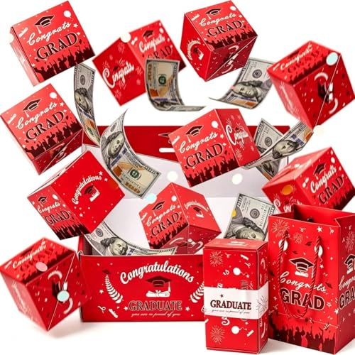 Explosion Gift Box, Thick Cardboard Folding Bounce Surprise Box With Reinforced Elastic Mechanism, Reusable Pop Up Gift Box For Father's Day Graduate Party Presents