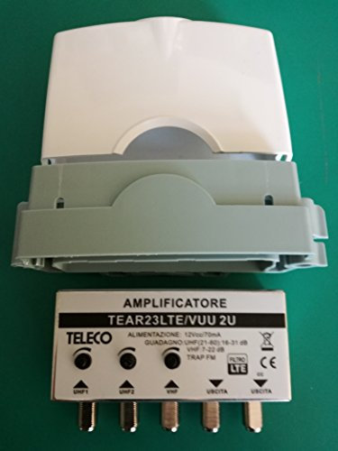 AMPLIFICATORE DA PALO 2 USCITE 3INGR.: 1VHF 26dB-2 UHF 32dB -FILTRO LTE