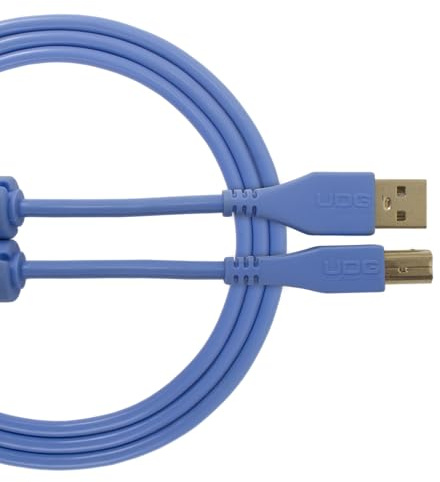 UDG U95002LB - Cable USB 2.0 (A-B) - Cable USB 2.0 optimizado de audio de alta velocidad A-macho a B-macho, azul, 2 metros
