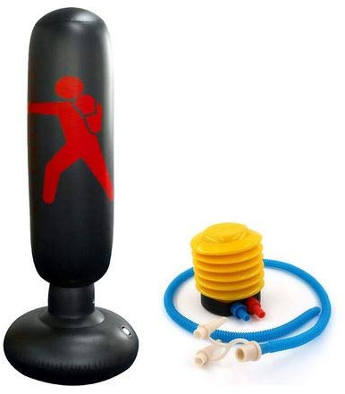 MuscleForge® Sacco da boxe gonfiabile in piedi da 160 cm con pompa inclusa nel set, Sacca da Boxe da terra per Bambini e Adulti