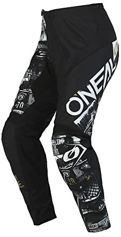 O'Neal - Element Attack Pantaloni Motocross Giovani, Motocross Infantil Hombre, Negro/Blanco, E022-4018
