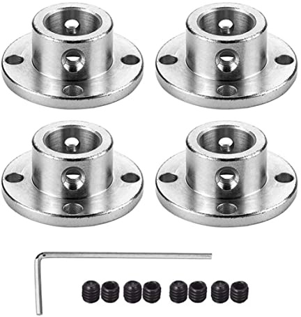 4Pcs 14mm Flange Coupling Connector, Rigid Guide Model Coupler Accessory, Shaft Axis Fittings for DIY RC Model Motors