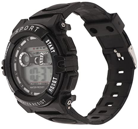 Atyhao Orologio Digitale, Orologio Elettronico Portatile da Uomo all'aperto, Ampio Schermo Trasparente, WR50M, Impermeabile per la Corsa (Nero)