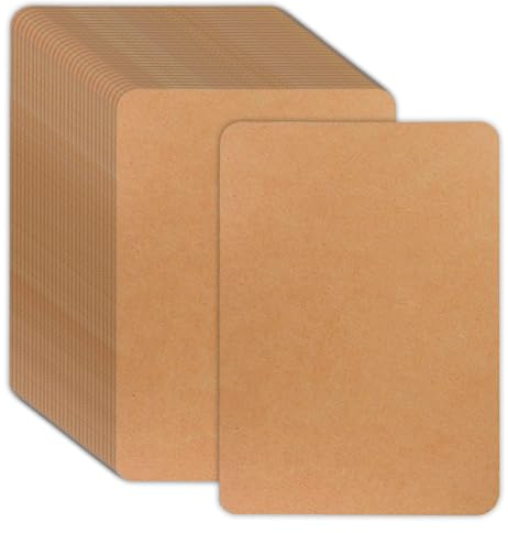 Zhtulck Kraftpapier Karten, 100 Stück A6 Postkarten Blanko, 250g/m² Karteikarten 14,8 x 10,5 cm Karten Kraftpapier für DIY, Selbstgestalten, Grußkarten, Einladungen - Braun