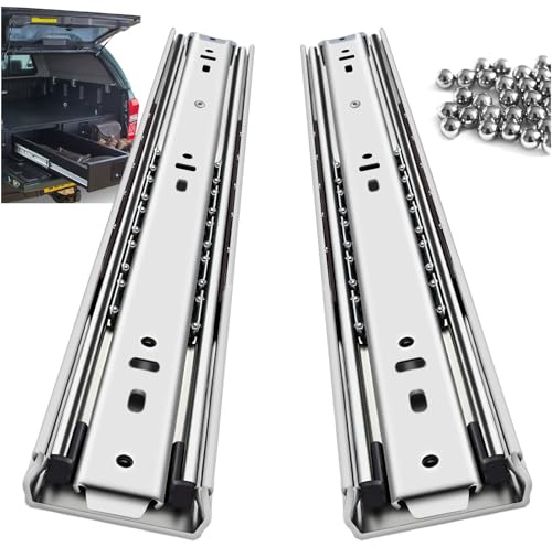 VAGUDE Heavy Duty Drawer Slides Full Extension Side Mount 14 16 18 20 22 24 26 28 30 32 34 36 40 Inch 150 Lbs Metal Dresser Cabine Rails Tracks Glides Runner 1 Pair (Without Lock, 16 Inch)