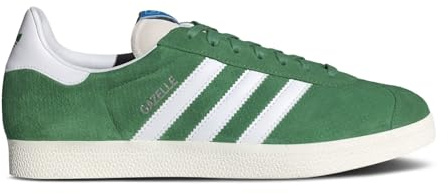 adidas Men's Gazelle Indoor Sneaker, Preloved Green/Cloud White/Core White, 13