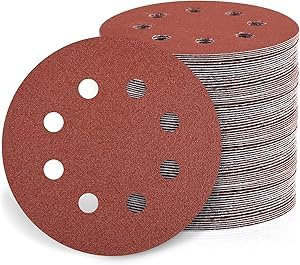 115mm Sanding Discs 60 Grit Sandpaper Sheet, 30Pcs 4.5 Inch 8 Holes Hook and Loop Sanding Pads Sander Disc for Random Orbital Sander