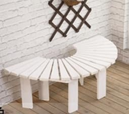 Panchina per albero in legno per esterni, semicircolare per tutte le stagioni, arredamento decorativo avvolgente per parco, portico, cortile e prato (colore B)