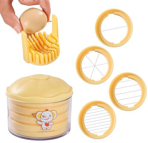 Rrlihjgu Cortador de Huevos Duros,4 en 1 Cortador de Fresas | Máquina Manual Para Cortar Y Rallar Precisión Para Ensalada Cocina Patata Queso Cebolla