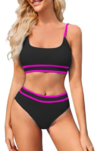 TcIFE Conjuntos de Bikini para Mujer - Traje de Baño Dos Piezas, Bañador Cintura Alta y Soporte Push Up