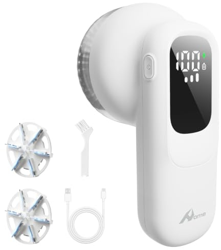 Quitapelusas Electrico Recargable Quita Bolas de la Ropa [Batería Recargable con 80 Minutos de Autonomía] Quitapelusas con 6 Hojas, 3 Velocidades,Despeluchador para Ropa y Muebles