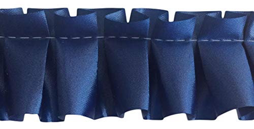 Easy Pleat Ribbon 10 Metre Length Pre Pleated for Funeral Tributes & Oasis Shapes (Admiral Blue)