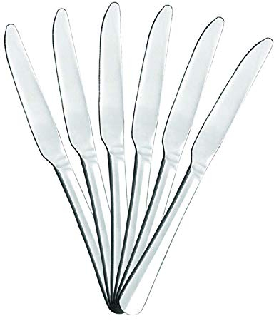 Mr. Spoon 6 coltelli da frutta in acciaio inox. Collezione Minimal 19,5 x 1,95 cm