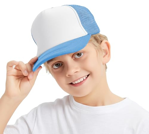 TOPTIE Kids Trucker Hat 5-Panel Foam Front Snapback Cap (Ages 3-7)
