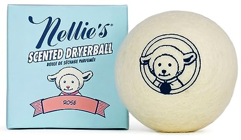 Nellie's Scented Wool Dryerball - Rose Scented - Made with 100% Pure New Zealand Wool and Lasts Approximately 50 Drying Loads - Silent in Your Dryer!