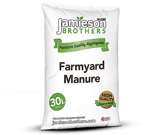 Jamieson Brothers® Farmyard Manure 30L - Nutrient Enriched for Soil Improving and Conditioning Gardens specially blended with Horse and Chicken Manure