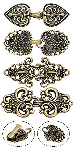 Syhood 4 Stück Vintage Pullover Schal Strickjacke Clips Retro Swirl Mantel Broschen Antike Umhang Brosche Keltischer Pullover Verschluss Kleid Hemd Clips für Damen (Bronze, Süßer Stil)