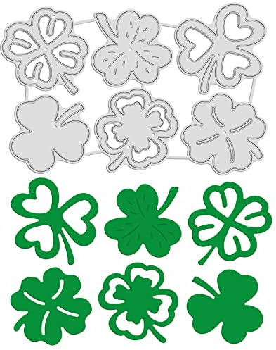 GLOBLELAND Kleeblatt Stanzschablonen Metall Schneiden Schablonen Herz Stanzformen für Kartenherstellung und DIY Scrapbooking Papier Sammelalbum Dekor