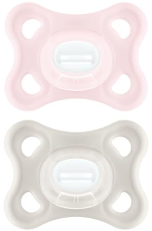 MAM Ciuccio Comfort, Bambino 2-12 mesi, Rosa/Beige, Set di 2 ciucci