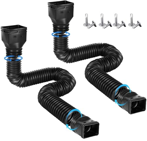 2 Piezas Extensión de Canalón de Lluvia, Extensor de Bajante de Lluvia Drenaje Retráctil para, Conector de Drenaje de Diseño Dividido de 21-60 Pulgada para la Mayoría de los Desagües Residenciales